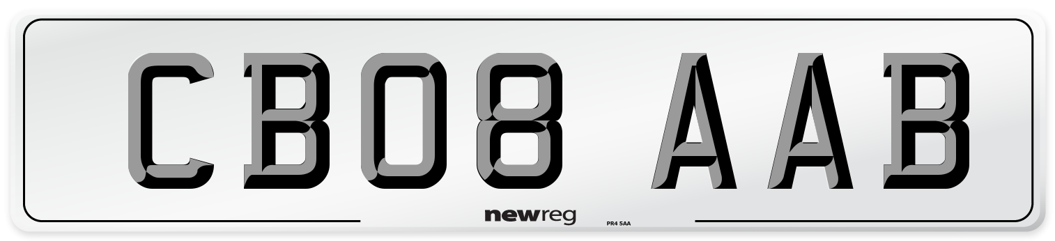 CB08 AAB Number Plate from New Reg